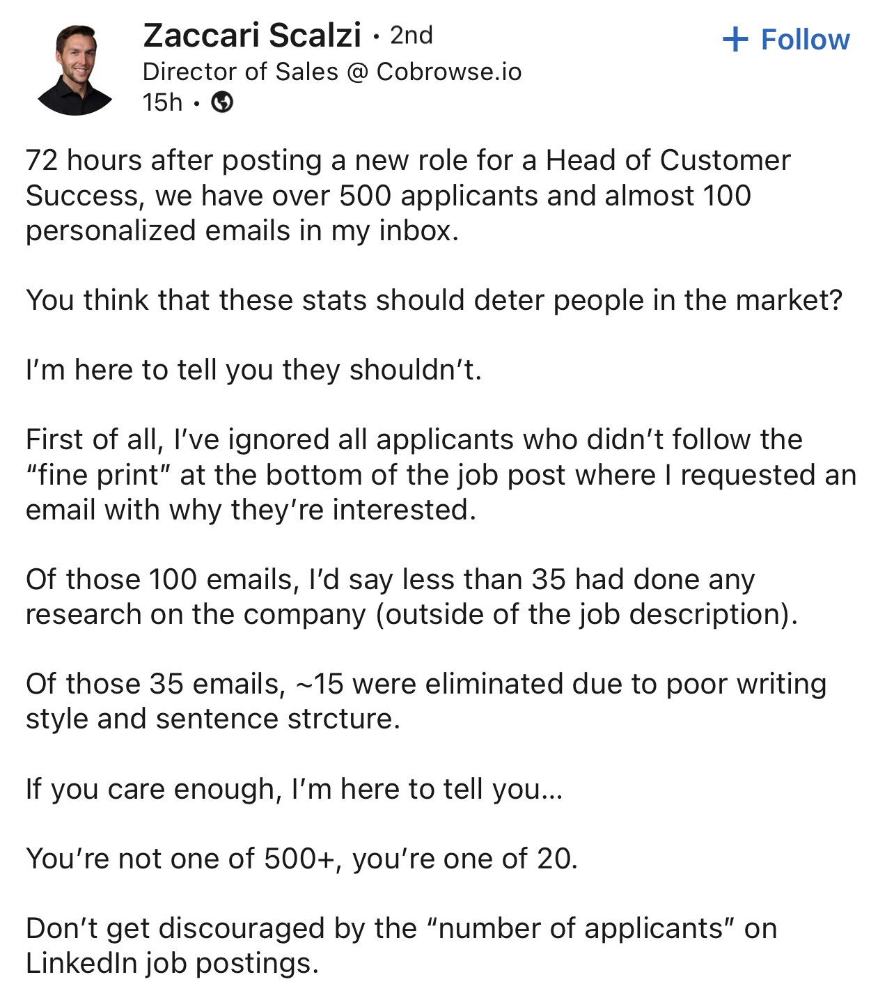 Omoalhaja on X: &ldquo;The “number” of applicants shown on LinkedIn jobs 