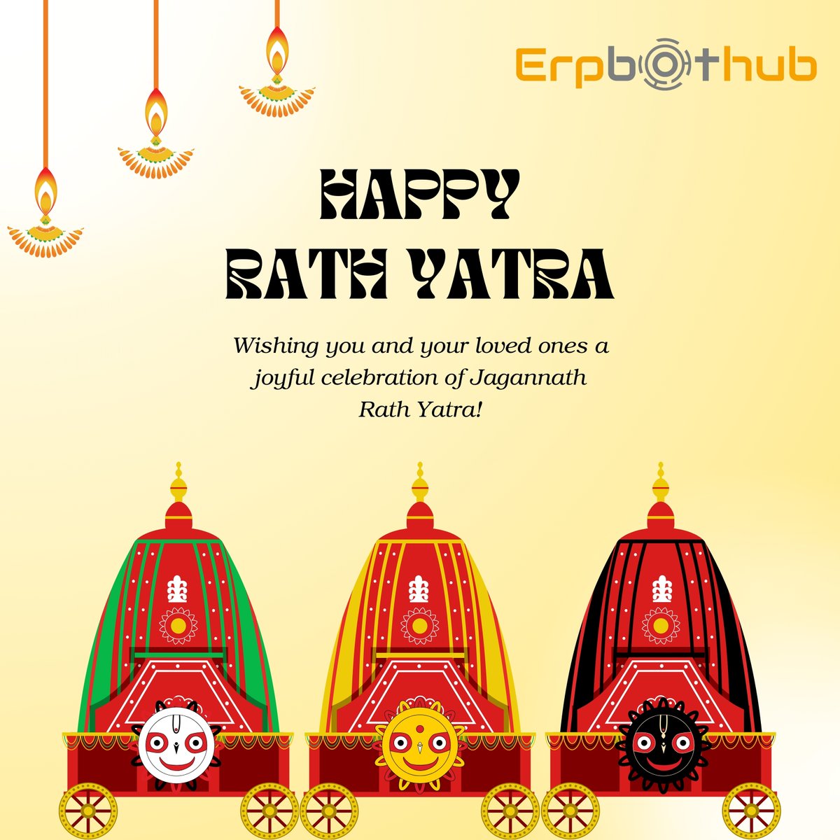 erpbothub's tweet photo. 🛕✨ Celebrating the Divine Journey of Rathyatra! 🚩🚋

Let's come together to honor this auspicious occasion, marking the annual chariot festival of Lord Jagannath. May the divine blessings bring prosperity, joy, and peace to everyone. 🌸🙏

Happy Rathyatra! 🌟❤️

#Rathyatra https://t.co/8uRhDml6DV