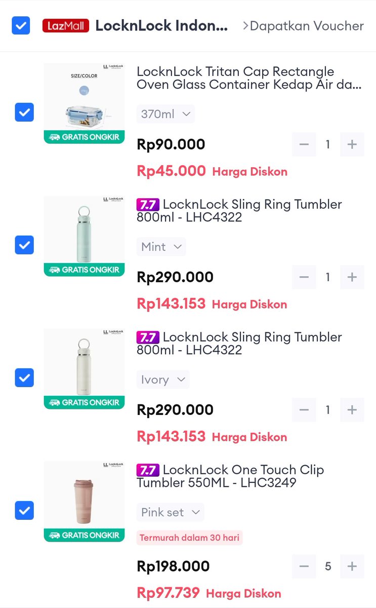 YukCheckout's tweet image. WTS lock n lock

- bebas pilih barang (diskon 50%
- fee 10k
- bisa co via syopi

#zonauang
