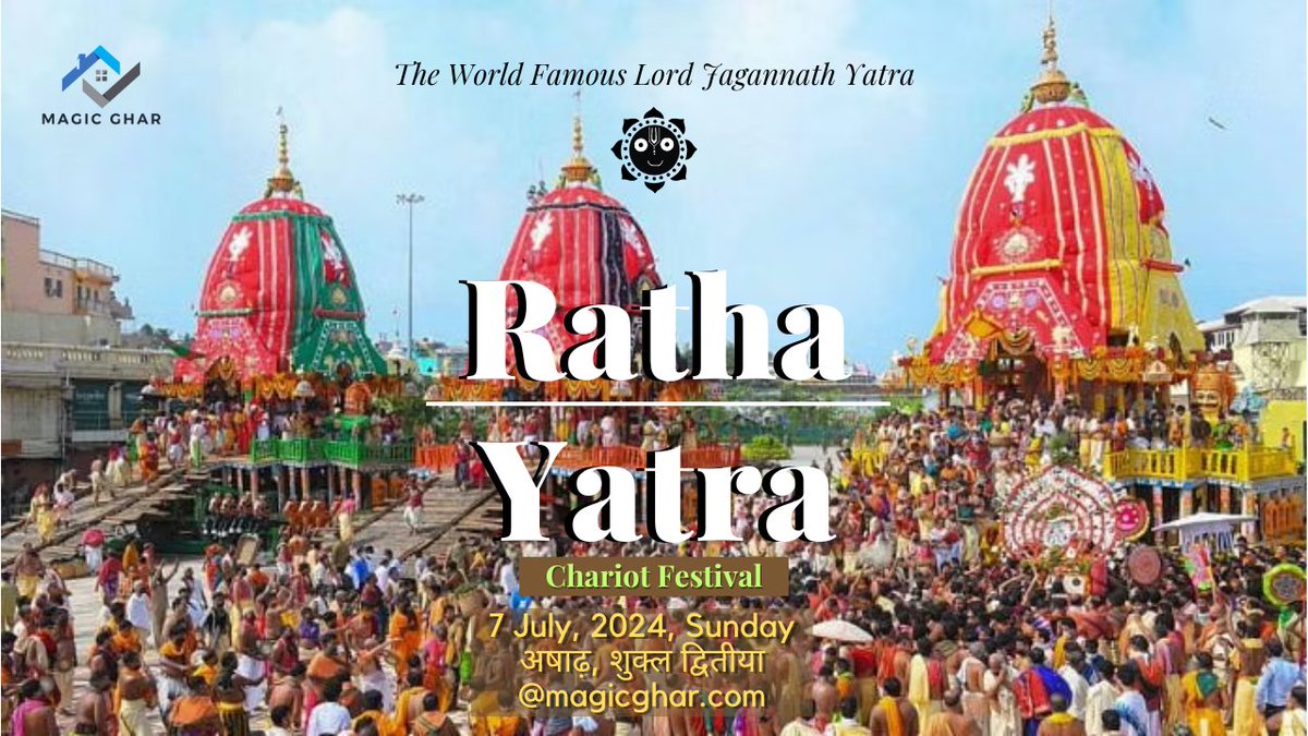 Magic_ghar's tweet photo. π Happy Jagannath Rath Yatra! π
May Lord Jagannath shower his divine blessings on you and your loved ones. Let the spirit of this sacred journey bring unity, love, and compassion into our lives.
Jai Jagannath! ππ©
#JagannathRathYatra #RathYatra2024 #Magicghar https://t.co/iU1gZXSwrj