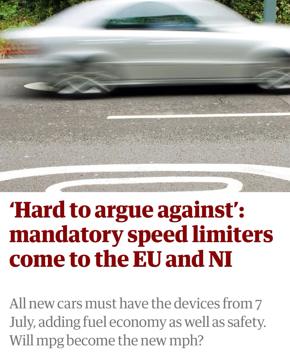 David Ward (@daviddjward) on Twitter photo Excellent article <a href="/GwynTopham/">Gwyn Topham</a> on the introduction of intelligent speed assistance. ISA will be mandated on all new vehicles across EU & NI from today. Part of GSR package of life saving tech that should become part of <a href="/transportgovuk/">Department for Transport</a> GB type approval. theguardian.com/technology/art… Excellent article <a href="/GwynTopham/">Gwyn Topham</a> on the introduction of intelligent speed assistance. ISA will be mandated on all new vehicles across EU & NI from today. Part of GSR package of life saving tech that should become part of <a href="/transportgovuk/">Department for Transport</a> GB type approval. theguardian.com/technology/art…