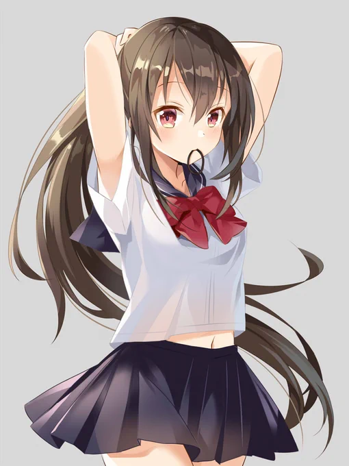 #ポニーテールの日 髪結び 