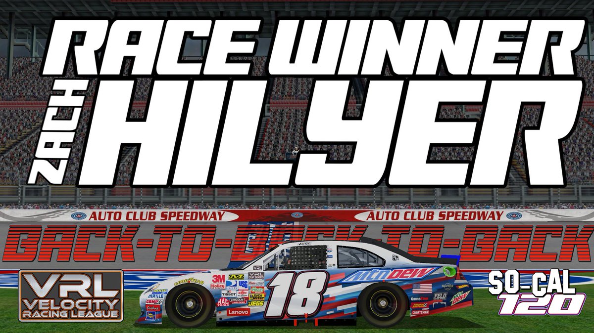 Velocity_NR2003's tweet photo. Zach Hilyer goes Back-To-Back-To-Back at Auto Club after a late race battle with Connor Spradling https://t.co/EntWrJGzIK