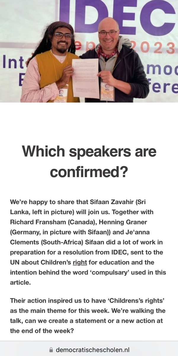 KinderRepublic's tweet photo. It’s an honor to have something you do at one conference (IDEC 2023) be recognized to inspire the theme of another (EUDEC 2024)… this is an idea whose time has come. For too long we’ve accepted education practices that violate the Rights of the Child, and This. Must. Stop. https://t.co/3TtzqREw3A
