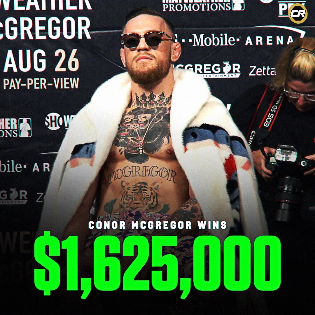 ChampRDS's tweet photo. Conor McGregor just won $1,625,000 by betting on Nate Diaz to beat Jorge Masvidal tonight 🤑🔥
#Boxing #DiazMasvidal https://t.co/xm8wEpDgiB