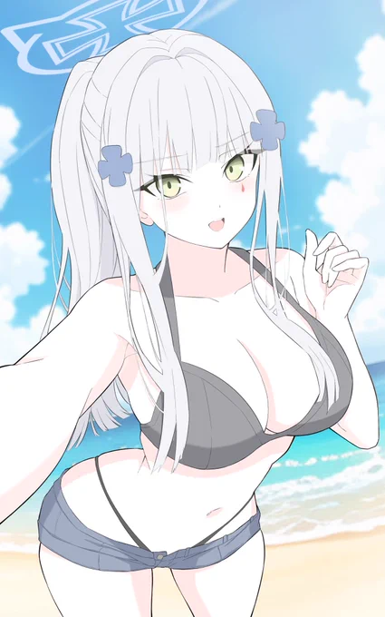 #ポニーテールの日 #GirlsFrontline 水着クルカイHK416