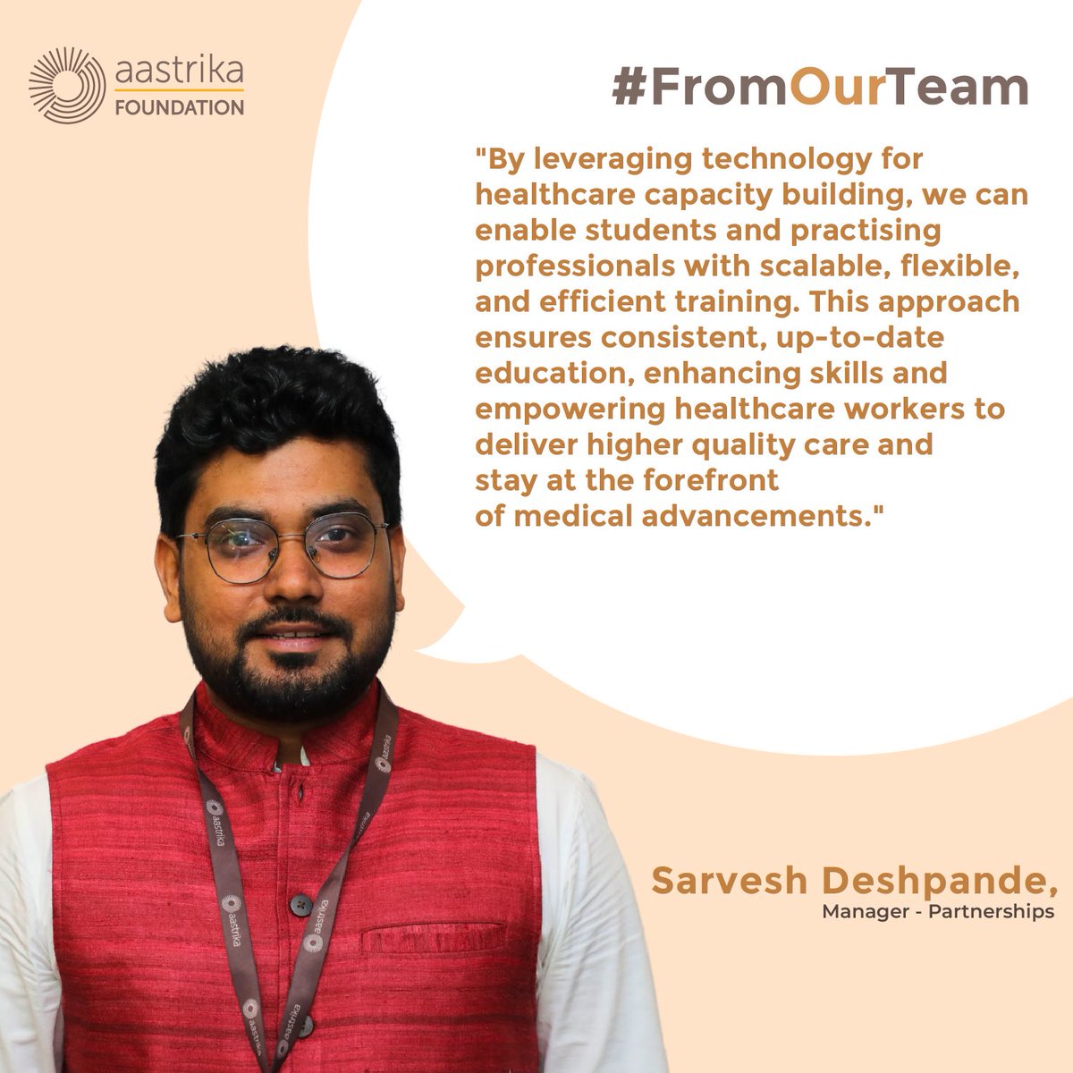 Aastrika_fndn's tweet photo. Sarvesh Deshpande's passionate words resonate deeply with our mission at Aastrika Foundation. By harnessing technology, we're creating a paradigm shift in how healthcare professionals learn, grow, and revolutionise the landscape of maternal healthcare. https://t.co/J34DOfEA0W