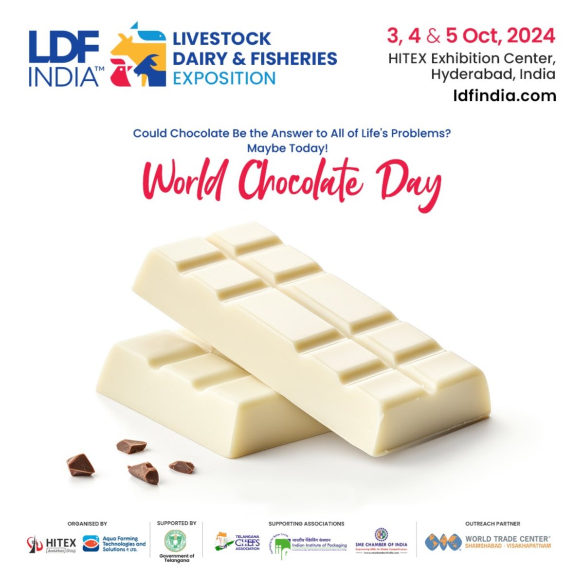LDF_INDIA's tweet photo. Happy World Chocolate Day 2024! 🍫✨

Immerse yourself in the rich flavors of chocolate and explore its magical allure. Whether it’s a moment of joy or comfort, chocolate always has the perfect answer! https://t.co/vE5Ccg9Gjt