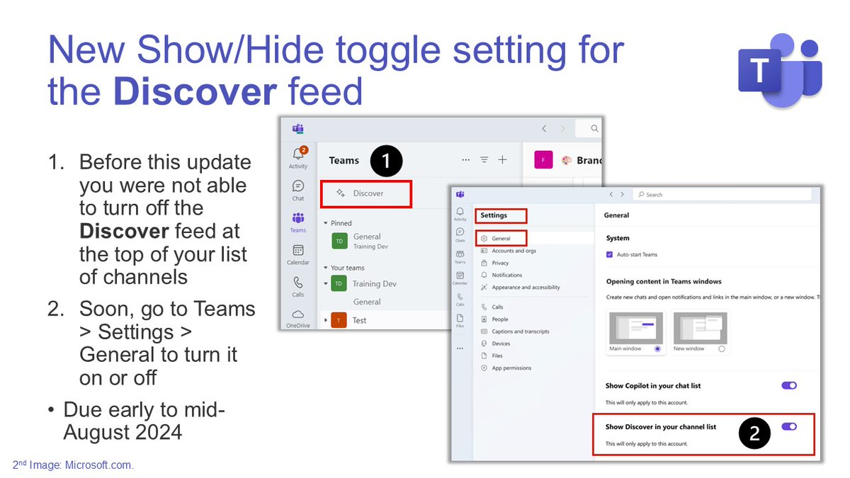 🔜 New Show/Hide toggle setting for the #MSTeams Discover feed.

📆 Due early to mid-August 2024.

🔗 Read more: supersimple365.com/new-show-hide-…

🔗 See what else is new in #MicrosoftTeams: supersimple365.com/whats-new-in-m…