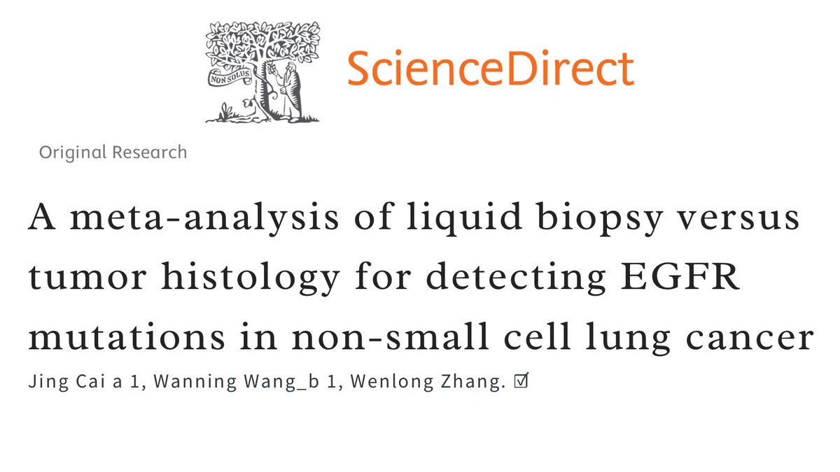 Study finds #liquidbiopsies are as reliable as tissue biopsies for #lungcancer pts with #EGFR mutations, but far less invasive, making it easier to monitor &amp; tailor trmts effectively. This is a big step forward in improving the care &amp; QOL for pts #LCSM 👉 sciencedirect.com/science/articl…