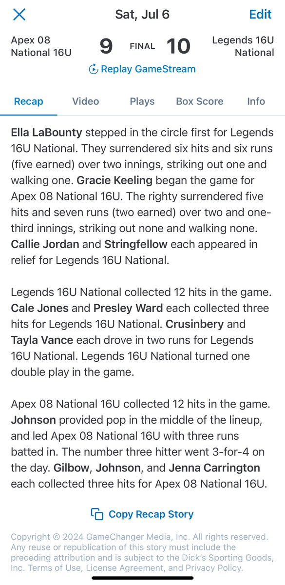 Legends FP 18u National (@legends16unat) on Twitter photo We made it the Championship Sunday at the <a href="/triplecrownspts/">Triple Crown Sports</a> Sparkler 16u Open division with a Walk Off. let’s Go!! <a href="/LegendsFastpit2/">Legends Fastpitch Organization</a> We made it the Championship Sunday at the <a href="/triplecrownspts/">Triple Crown Sports</a> Sparkler 16u Open division with a Walk Off. let’s Go!! <a href="/LegendsFastpit2/">Legends Fastpitch Organization</a>