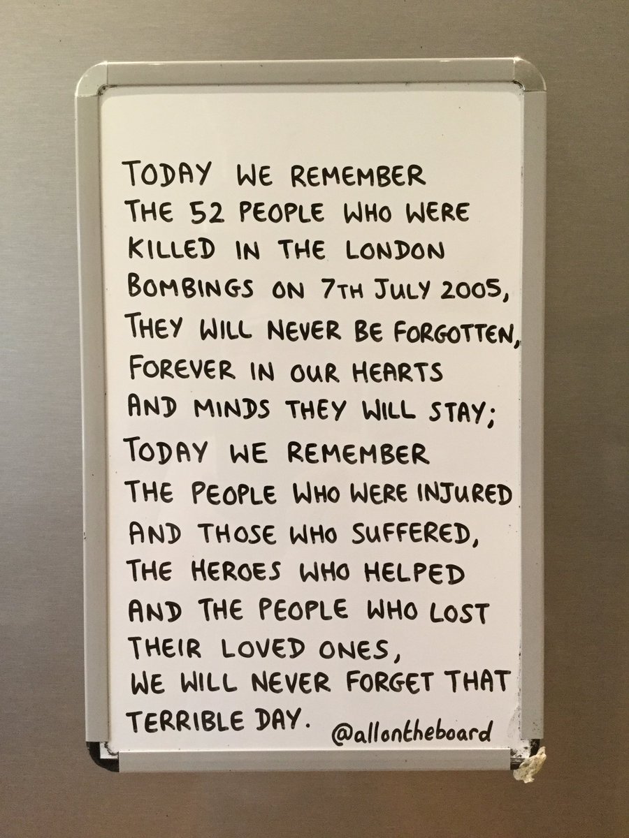 Today we remember the 52 people who were killed, the people who were injured and affected, the heroes who helped and those who lost loved ones because of the terrible events on the 7th of July 2005 in London.
 
#LondonBombings #NeverForget #7July