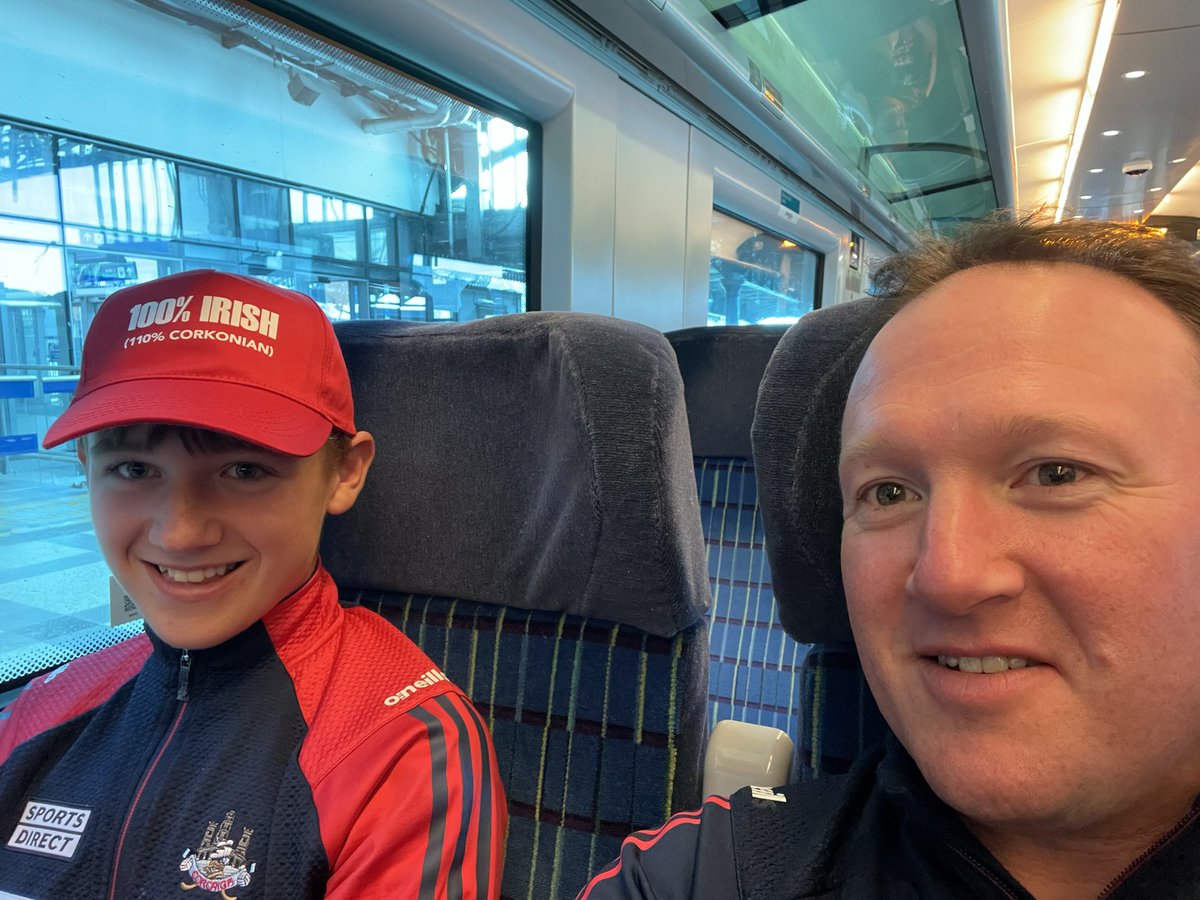 cronin_conor's tweet photo. On the train to Dublin. The @LimerickCLG wife has told us don’t come home if we stop the #drive4five. Looking forward to fireworks in @CrokePark later @OfficialCorkGAA #Rebels https://t.co/RgI3ByBWXK