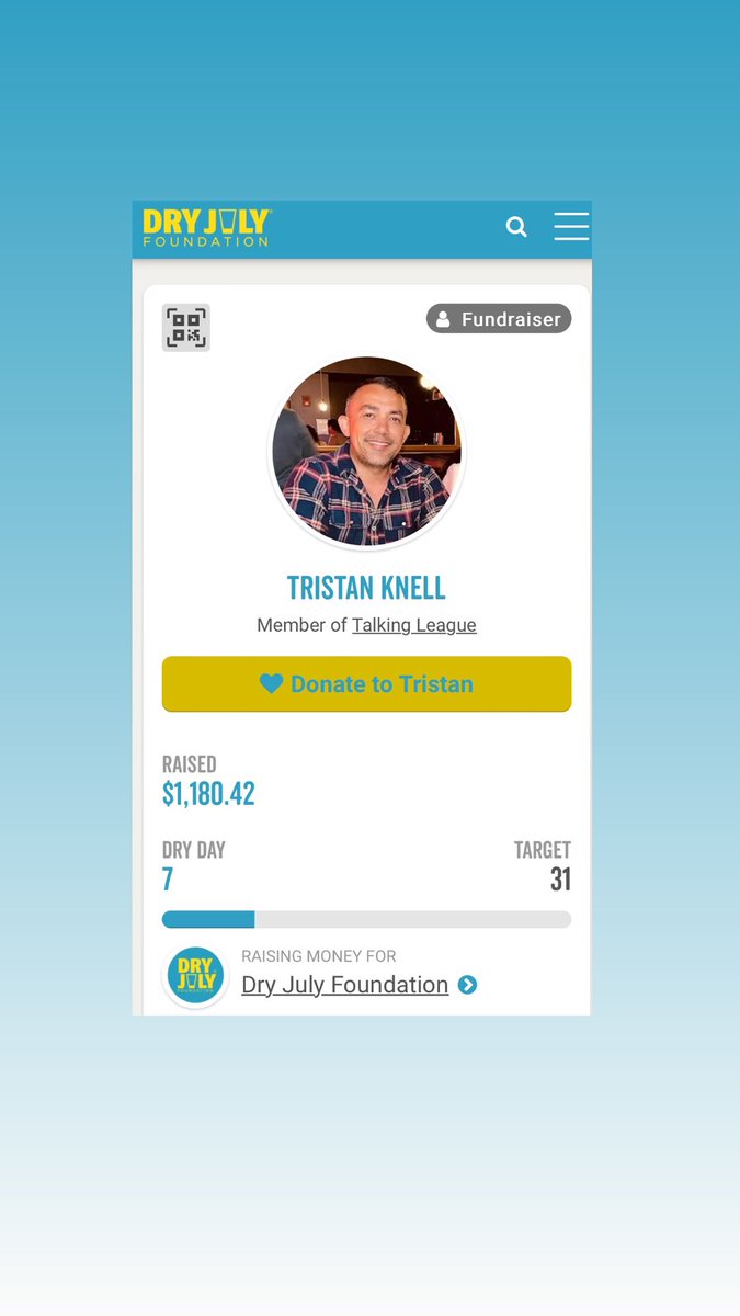 Cheers legends for the donations 🙏
If you would like to contribute the link is
dryjuly.com/users/tristan-…

Funds raised this Dry July will help 35+ local and national cancer organisations across Australia, who provide practical and tangible support services. 

Cheers 

TK