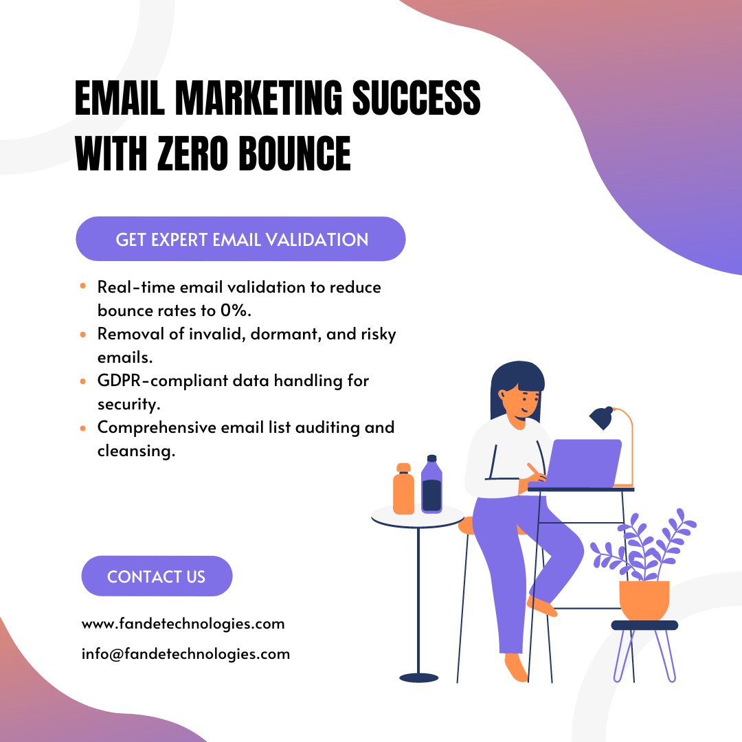 Fande_Tech's tweet photo. Transform your email marketing with Zero Bounce from Fande Technologies. Clean, validate, and optimize your email lists effortlessly for higher engagement and conversions. https://t.co/OyJ575weFF