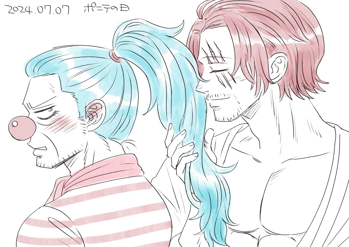 ポニテの日らしいからポニテ吸いの絵です 