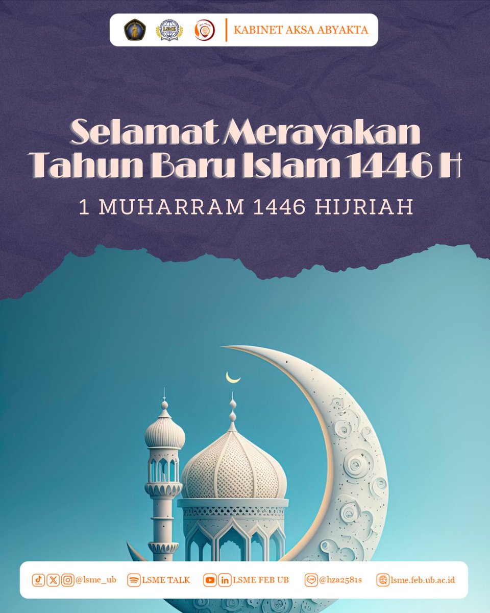 Hallo  LSME’rs 🙌

✨🌙 Selamat Tahun Baru Islam 1446 H! 🌙✨

Mari sambut tahun baru dengan semangat baru! Semoga di tahun ini kita diberkahi kesehatan, kedamaian, dan kebahagiaan.  Selamat berhijrah menuju kebaikan! 🌟🌿