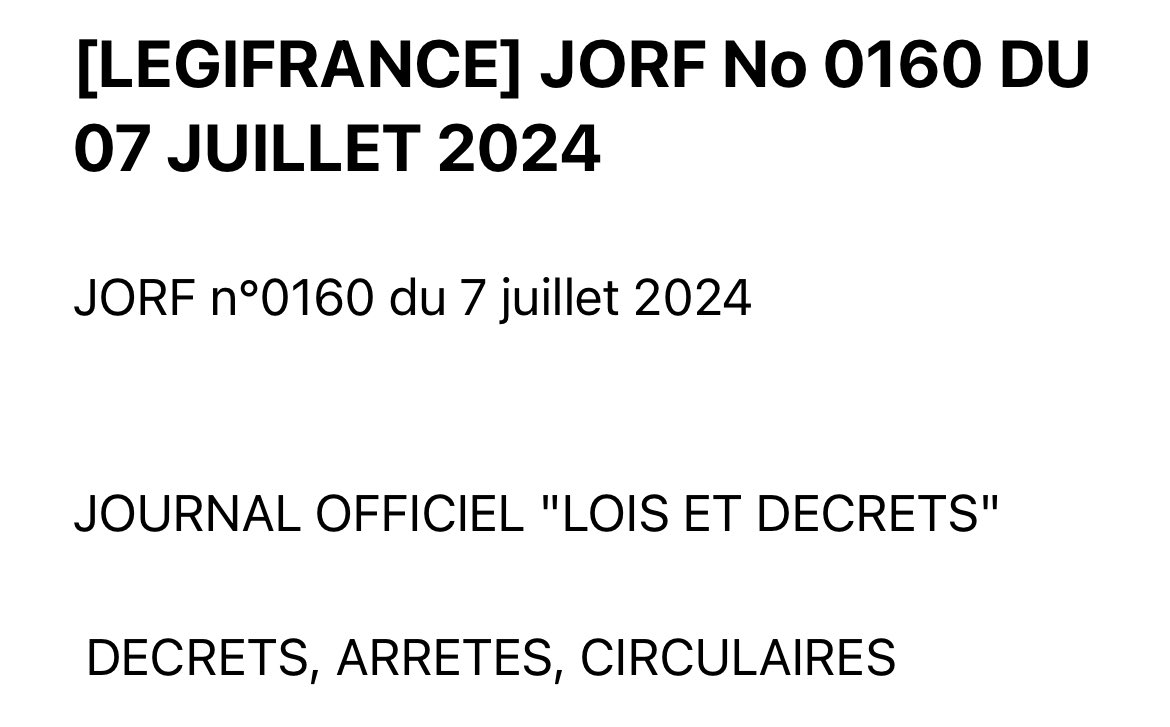 Bas_scordia's tweet image. "Gros" #JORF ce matin avec 116 textes publiés. Il y a quelques jours, la SGG a réuni les directeurs de cabinet des ministres pour leur demander d’accélérer la publication des textes en suspens avant le second tour des #legislatives2024 acteurspublics.fr/articles/decre…