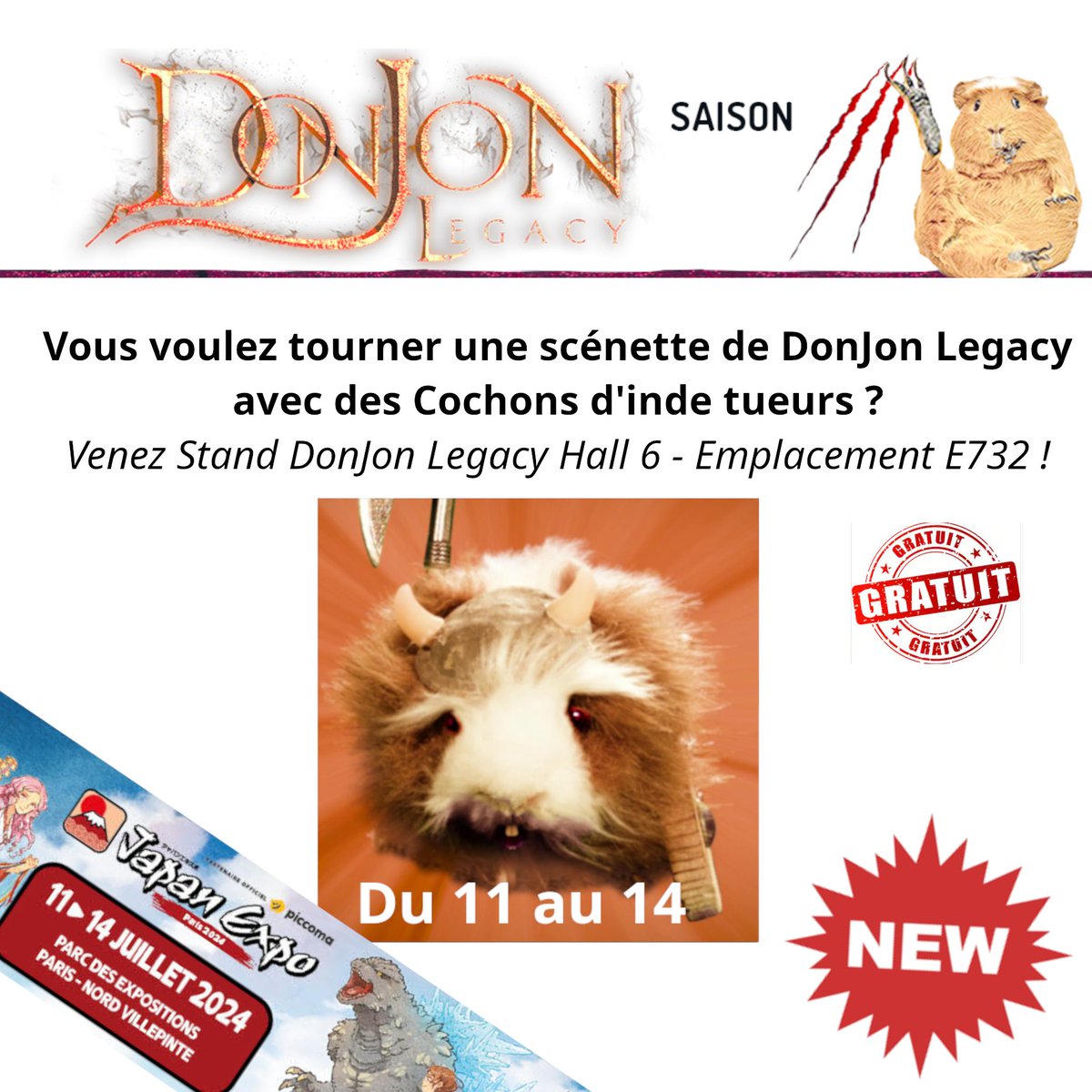 11 Création (@donjon_legacy) on Twitter photo Venez tourner avec nous à la <a href="/japanexpo/">Japan Expo ⛩🗼</a> . On diffusera votre vidéo !
(Et allez voter aujourd'hui pour que l'orc Utz ne soit pas expulsé en raison de sa couleur de peau.) Venez tourner avec nous à la <a href="/japanexpo/">Japan Expo ⛩🗼</a> . On diffusera votre vidéo !
(Et allez voter aujourd'hui pour que l'orc Utz ne soit pas expulsé en raison de sa couleur de peau.)