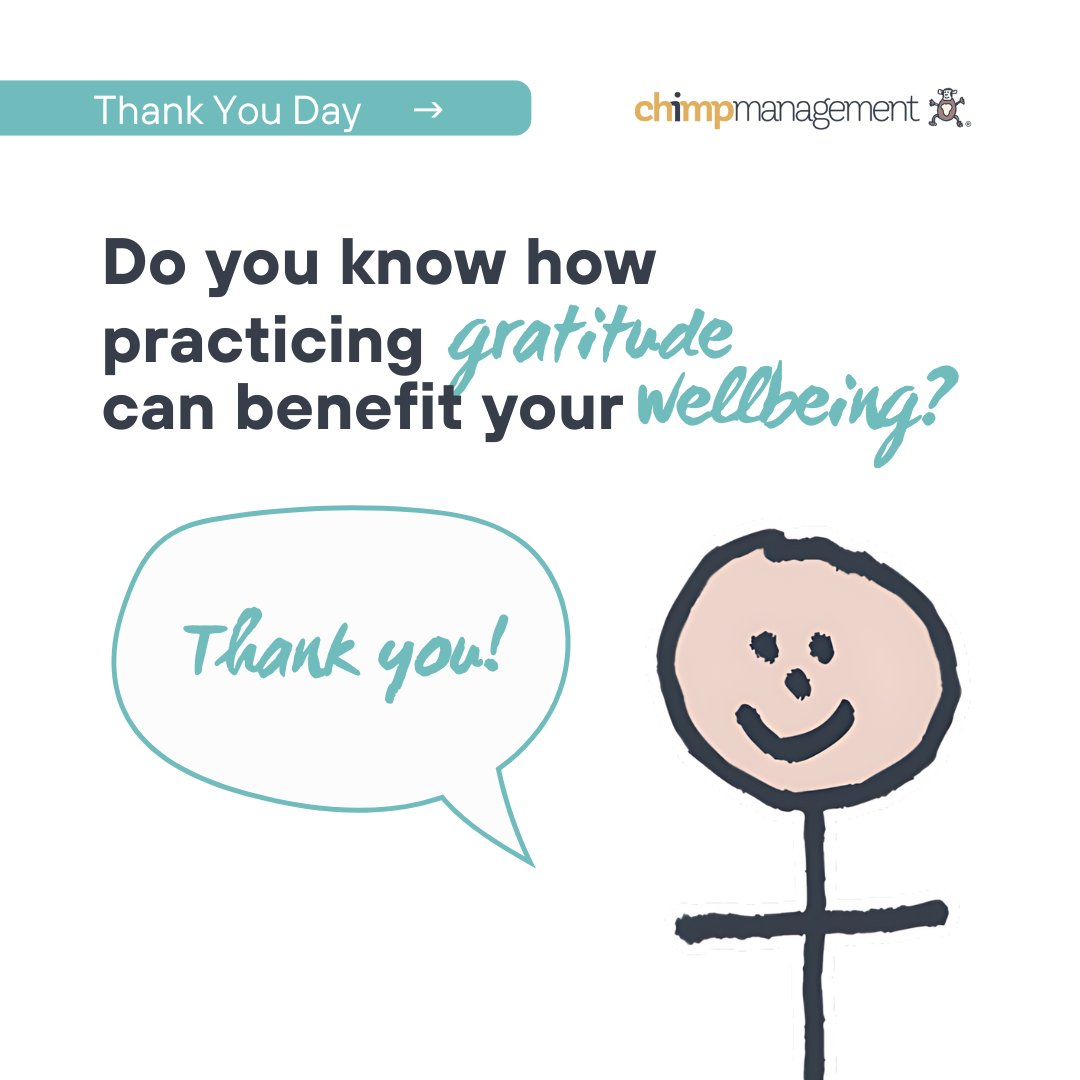 chimpmanagement's tweet photo. Reflect on how saying "thank you" can make you appear polite and improve your well-being. 

Thanking others fosters respect and benefits relationships by encouraging positive perceptions and support.

#ThankYouDay #Gratitude #Wellbeing #MentalHealth #Support #Communication https://t.co/8Yt3Sml8ob