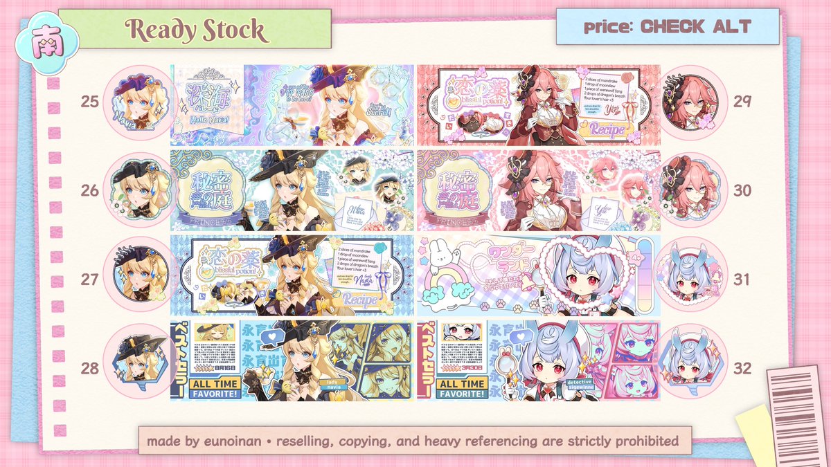 Halo, aku ada ready stock layout dari genshin livestream kemarin yang bisa ditake dengan fee book +2K mulai pukul 17.00 atau dengan harga normal pukul 22.00. Prici tertera di ALT &amp; payment QRIS ONLY ya💗

Any interactions are greatly appreciated 🫶🩷

#ZonaBA #zonauang #zonajajan