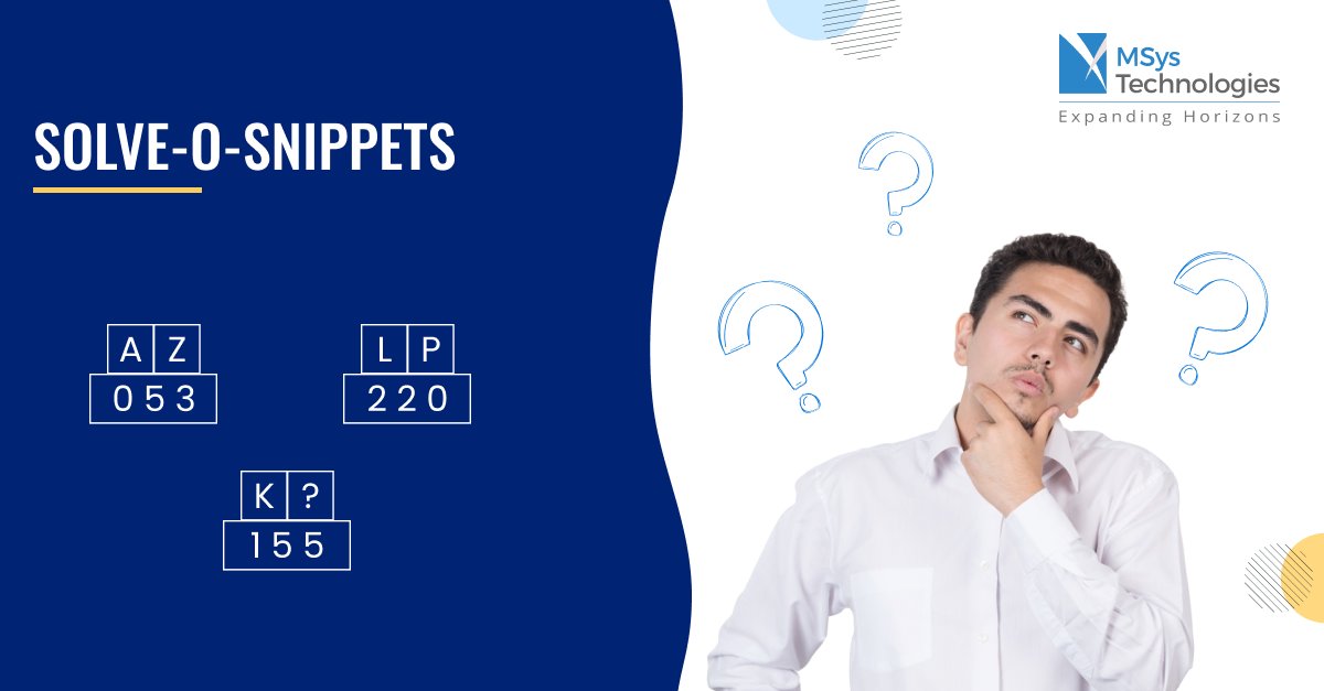 AziroTech's tweet image. Which letter comes in &quot;?&quot;

Put on your thinking cap! 

Can you solve this tricky puzzle?

 Leave your answer in the comments below! 🧩 

#RiddleMeThis #BrainTeaser #SolveOSnippets #RiddleRoundup #SolvethePuzzle