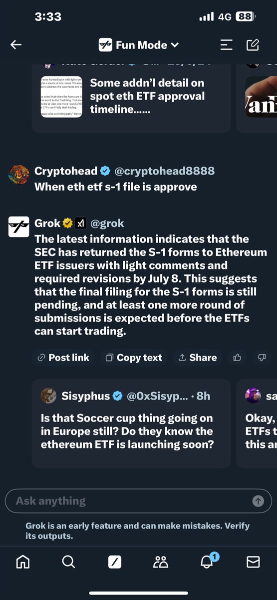 8th July the SEC return S-1 form and expect 1 more round the ETH ETF can be launching. Eth to de moon end July expect to hit $5000 
Buy the dip and #HODL

#btc #eth #bnb