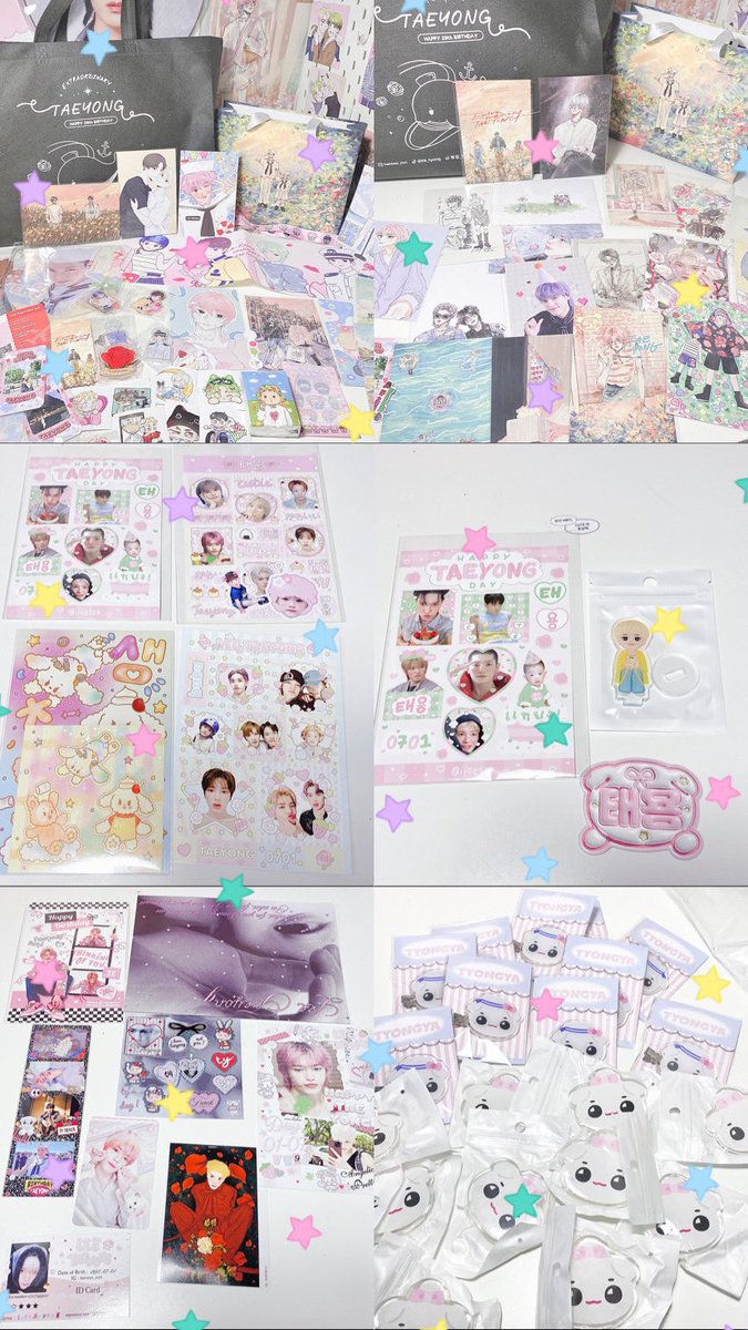 aprilpeachbu's tweet photo. giveaway ที่ได้มาจากคาเฟ่ เยอะมากกกก ขอบคุณทุกคนมาก ๆ เลยนะคะ น่ารักทุกชิ้นเลยยยยย #extraordinaryTY https://t.co/F1w8YdFH5A