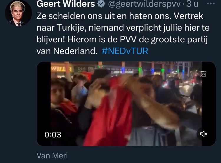 Door het hele land een oranje feestgevoel van mensen met verschillende achtergronden. Maar de grote boze wolf (ofwel Neerlands’ haat in bange dagen) legt de focus op een kleine groep raddraaiers. Pathetisch. En gevaarlijk. Doe het niet Wilders. Jij verpest ons oranjegevoel 🧡🧡🧡