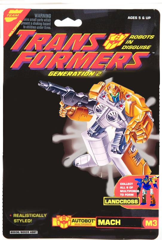 leokearon's tweet photo. Thanks to the awesome Transformers Legacy: Art of Transformers Packaging book, it was revealed that Multiforce were planned to get US releases (possibly in G2). So here is what Mach's packaging might have looked like.

#Transformers #Digibash #Multiforce #TransformersDigibash https://t.co/wn77xEFm6r