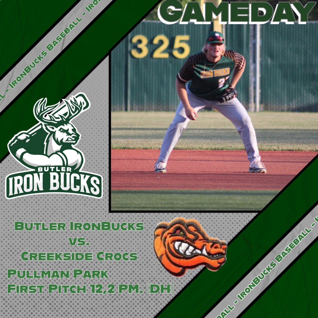 It’s Gameday!!!! Today your Butler Ironbucks take on their divisional opponents the Creekside Crocs in a doubleheader. First Pitch for Game 1 is at 12pm and Game 2 will start 30 minutes after the conclusion of Game 1. #fearthedeer #letsgobucks