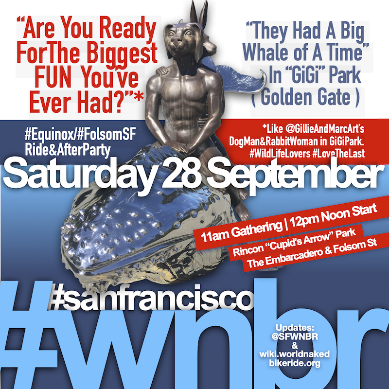 sfwnbr's tweet photo. #Equinox #FolsomSF Saturday 38 September #WNBRsf2024 Route/Map https://t.co/S6POlBIWyM
Come Out #BareAsYouDare & Exercise Y/Our INALIENABLE #ClothesFree Liberty & #1stAmendment Right to ProTest & Enjoy the pur(e)SUIT of Happiness!
#SafeStreets #ProEnvironment #SocialPublicNudism https://t.co/qfSozgdtdg