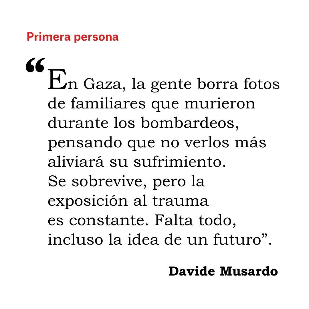 MSF_Espana's tweet photo. 🔴 "Todavía puedo oír los gritos de los niños quemados".

Davide Musardo es uno de nuestros psicólogos, y acaba de salir de Gaza.

Reflexiona sobre los inquietantes recuerdos de las personas que viven una realidad insoportable.👇

https://t.co/H2FoeOwBRO

#GazaBastaYa https://t.co/eFEPgsKODP