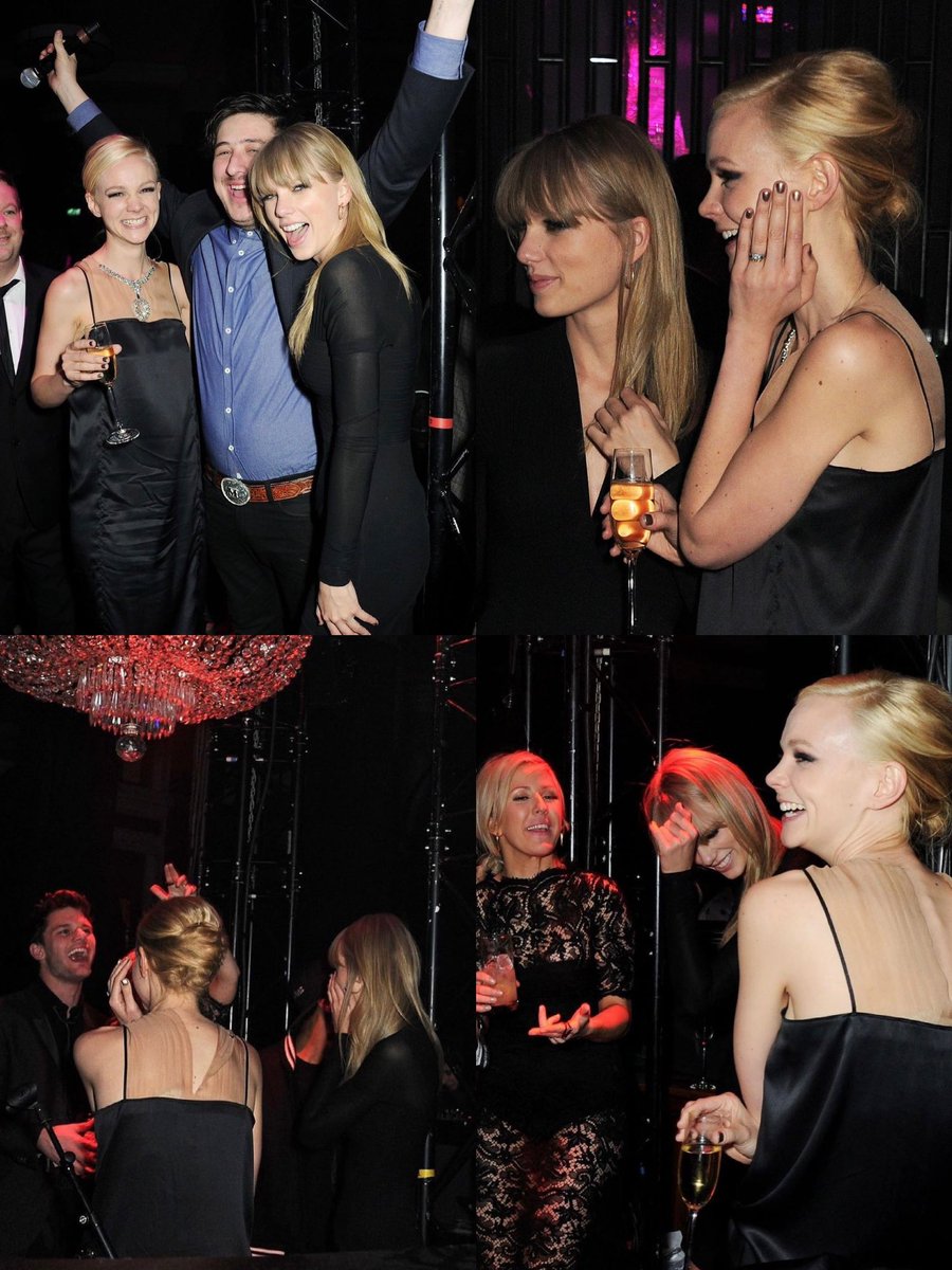 carey mulligan with marcus mumford, taylor swift, ellie goulding and jeremy  irvine at the 2013 brit awards after party 🪩✫, image size:900x1200