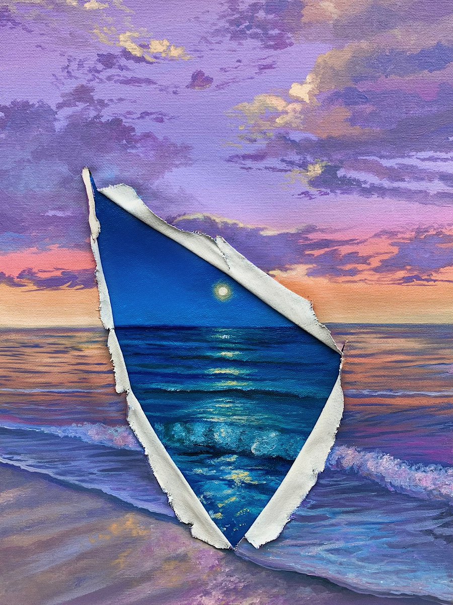 kmctcreative's tweet image. ‘riptides’ 🌝🌊
this painting started with frustration from ripping my canvas, but i decided to turn it into another piece of art.
i hope you like it ⛅️