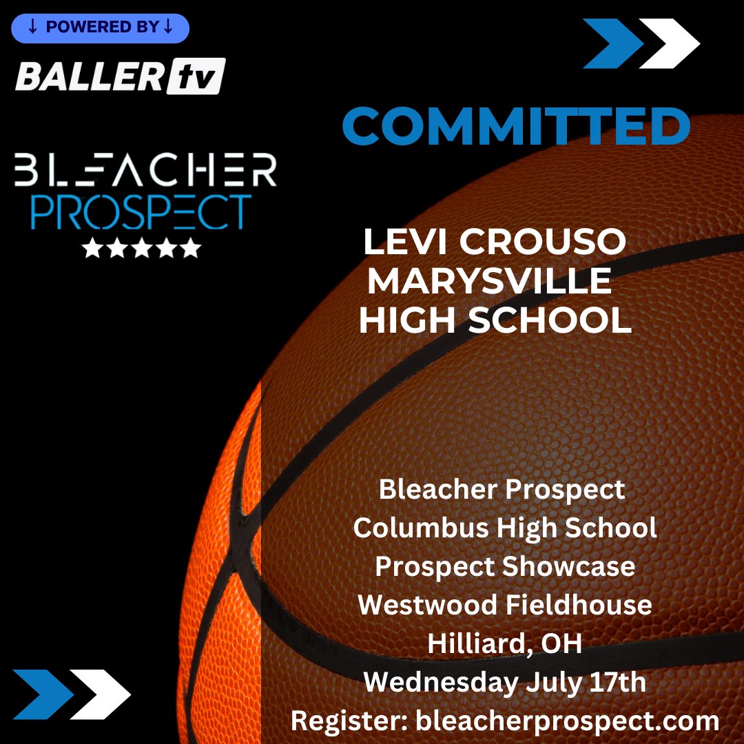 We would like to welcome Levi Crouso to Bleacher Prospect's COLUMBUS PROSPECT CAMP on Wednesday July 17th at Westwood Fieldhouse.

Spots are limited!!!
REGISTER NOW:
tinyurl.com/295f3cna

@L_Crouso
<a href="/MHS_Hoops/">Marysville HS Boys Basketball 🏀</a>