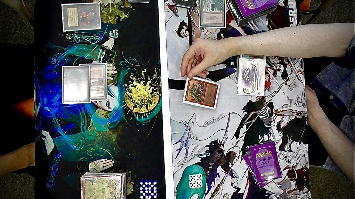 Nigred2's tweet image. 久々にヤマダさんと対戦しました☺️
1. #alpha40 浮かれすぎてPestilence で自害するシーン
2. #Power99 打ち消し対策で渾身のX15 Banefireをバウンスされるシーン
3. #レガシー 死体→無限への突入→ Drain炸裂シーン
4. #OldSchoolMagic 小心者のOrggをオラつかせるヤマダさん
またやりましょう！😊