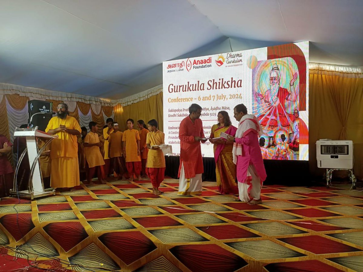 niostwit's tweet photo. Prof Saroj Sharma, Chairperson,#NIOS attended #GurukulaShikshaConference at  Anaadi Foundation Dharma Gurukula, Palani,Tamil Nadu. During the Conference @anaadifdn, @ProfSarojSharma shared the initiatives taken by NIOS in the last few years to promote #IKT across the nation. https://t.co/mSHPglhE4s