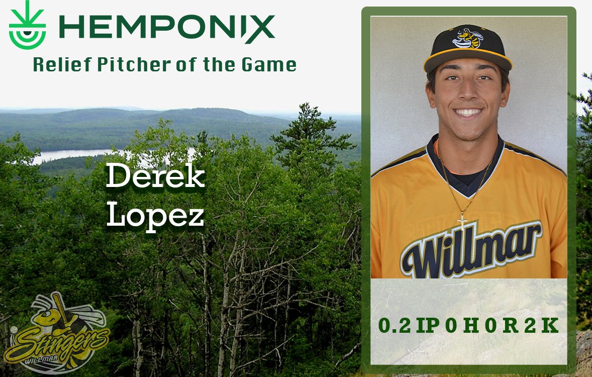Tonight's <a href="/hemponix/">Hemponix</a> Relief Pitcher of the Game is Derek Lopez

Lopez made his pitching debut and struck out the only 2 batters he faced. Congrats Derek!

Use Hemponix's muscle frost roll on-pain relief when you feel sore
