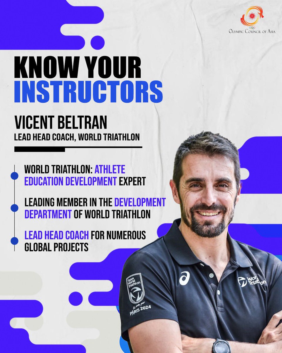 Excitement builds with just 2 days to go until the OCA - World Triathlon Asian Youth Camp kicks off in Malaysia!

We're thrilled to introduce our top-class instructors from World Triathlon and Asia Triathlon, who will share their expertise and lead the camp alongside OCA.

1/2