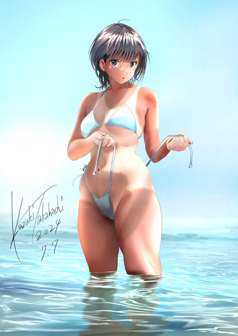 明日からも頑張りましょうおやすみなさい(o_ _)oスヤー#暑いので水着絵で体温調節する 