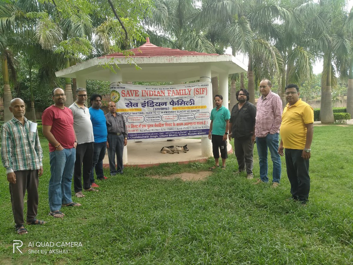 Sif jharkhand Sunday weekly meeting at oxygen park morahbadi Ranchi on 7.7.2024.for men and their families facing mis use of gender biased laws like sec 85 dowry act Dv act etc. <a href="/aajtak/">AajTak</a> <a href="/HemantSorenJMM/">Hemant Soren</a> <a href="/SIFJharkhand/">SIFJharkhand</a> <a href="/asadowaisi/">Asaduddin Owaisi</a> <a href="/DeepikaBhardwaj/">Deepika Narayan Bhardwaj</a>