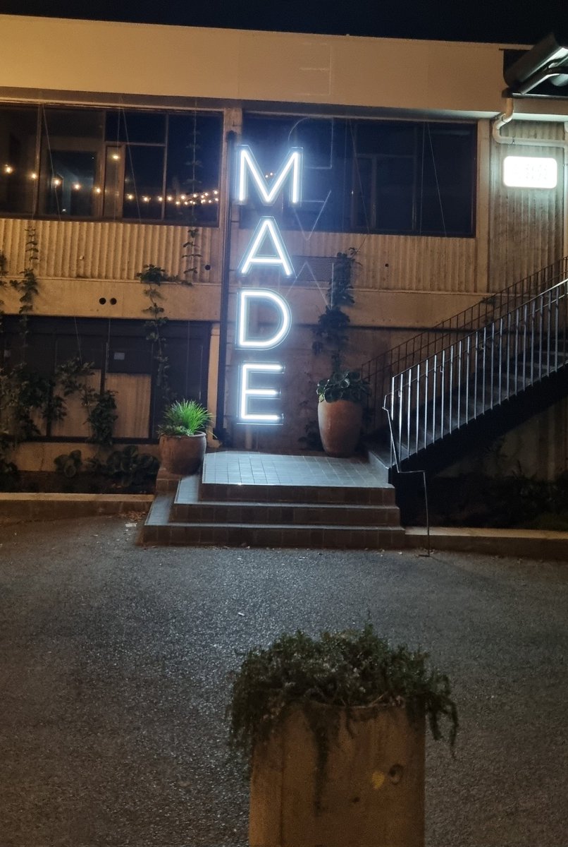 WebTaniwha's tweet image. I love the street art at MADE of Hamilton East. @boon_arts bought colour &amp;amp; life to the laneways which look just as good at night. @HamiltonWaikato
#lovethetron #MightyWaikato