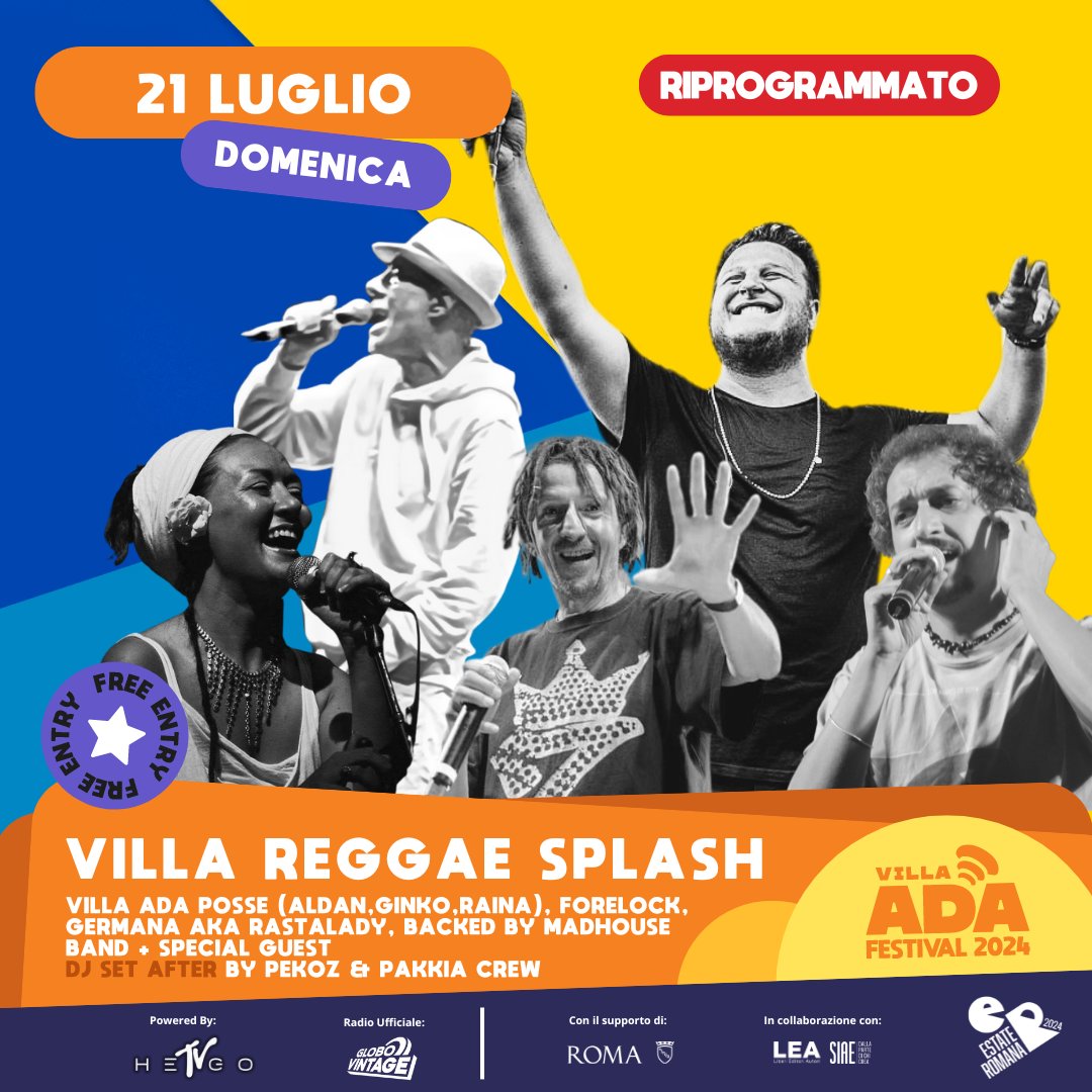 Villa Ada Posse (@villaadacrew) on Twitter photo DATA A VILLA ADA SPOSTATA AL 21 LUGLIO !! <a href="/RainaVilla/">Puppa Ere aka Raina Villa 🇨🇬</a> <a href="/GinkoVillada/">Ginko Villa</a> <a href="/ReggaeIt/">Reggae it</a> <a href="/Forelockmusic/">Forelock</a> reggae.it/events/villa-a… DATA A VILLA ADA SPOSTATA AL 21 LUGLIO !! <a href="/RainaVilla/">Puppa Ere aka Raina Villa 🇨🇬</a> <a href="/GinkoVillada/">Ginko Villa</a> <a href="/ReggaeIt/">Reggae it</a> <a href="/Forelockmusic/">Forelock</a> reggae.it/events/villa-a…