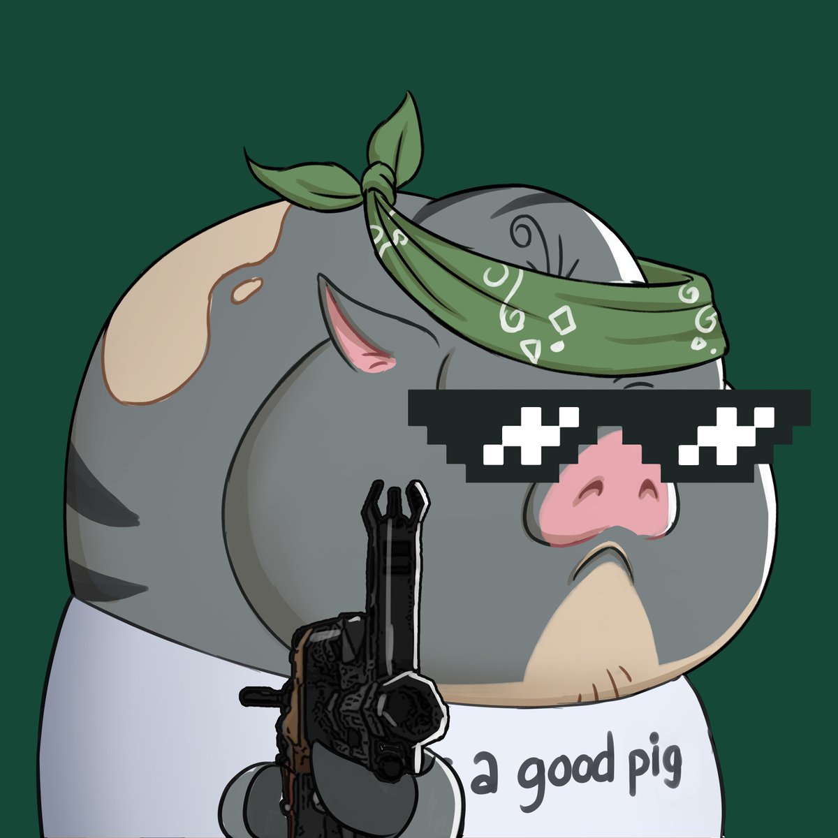 BoredPigNike's tweet photo. Say it with me 🔫 
"He's a good pig"

Good Pigs mint at 3PM UTC https://t.co/OTKIluNez5