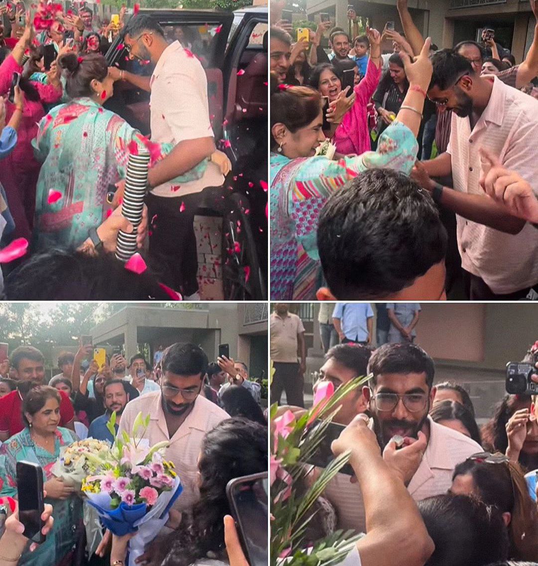 mufaddal_vohra's tweet photo. Jasprit Bumrah gets a hero's welcome at his home. 🤯🌟 https://t.co/ZXxqPAjGWP