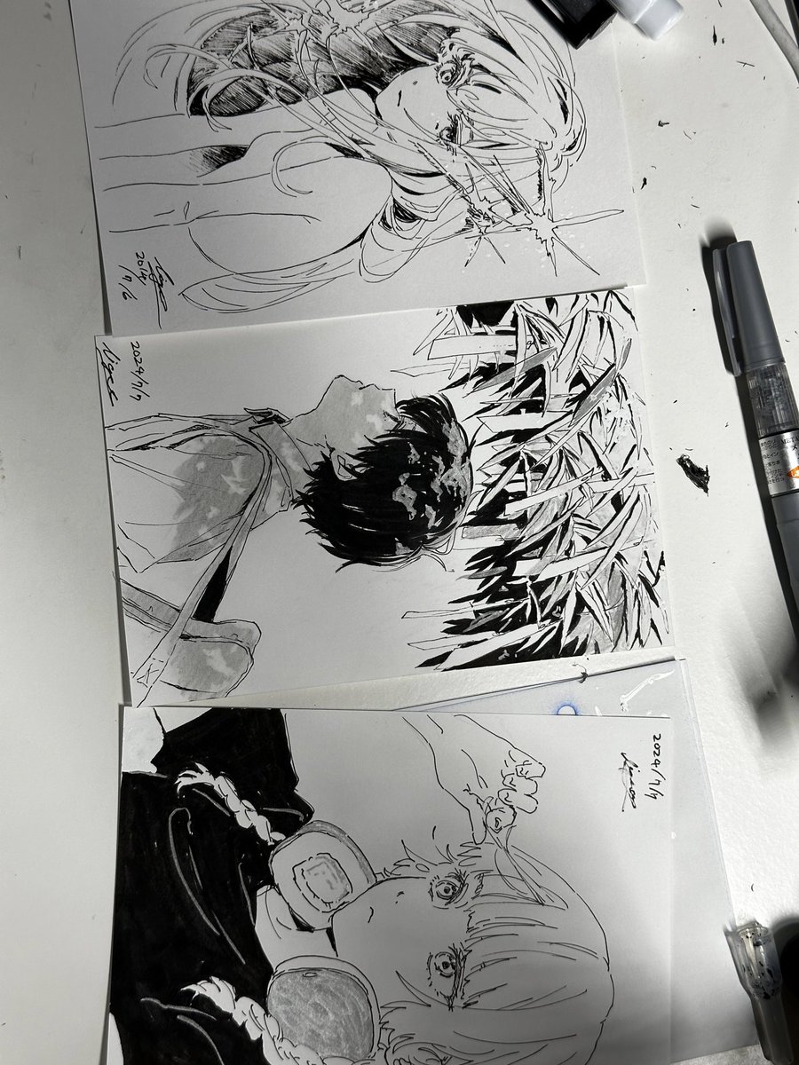 週末の落書き 真ん中は失敗しました 