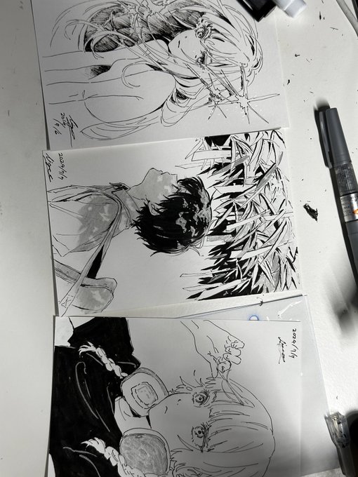 週末の落書き 真ん中は失敗しました 