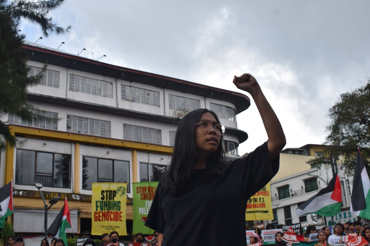 anakbayanUC's tweet photo. Ngayong ika-7 ng Hulyo, nagsama-sama ang mamamayan ng Baguio at iba’t ibang mga progresibong organisasyon para sa Baguio Day of Action Against Genocide.

Basahin ang buong pahayag: https://t.co/VNcnpgsWtO

#FreePalestine 
#FromTheRiverToTheSeaPalestineWillBeFree https://t.co/sJcO7LgzLz