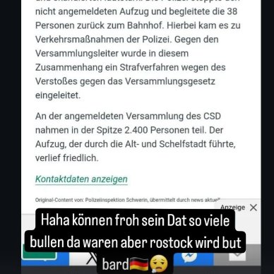 ACHTUNG:
Die gleiche trümmertruppe will am 20. den Rostocker CSD stören. Bitte bildet für diesen tag Gruppen, bleibt wachsam in den Straßen. #csdrostock